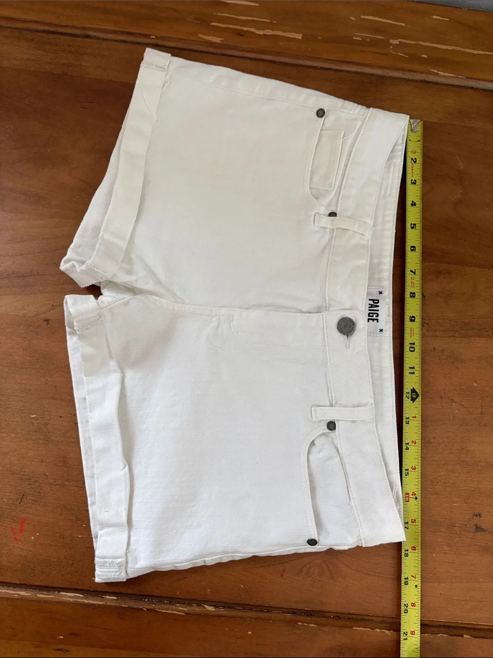 PAIGE White Women's Cuffed Denim Shorts Size 31
